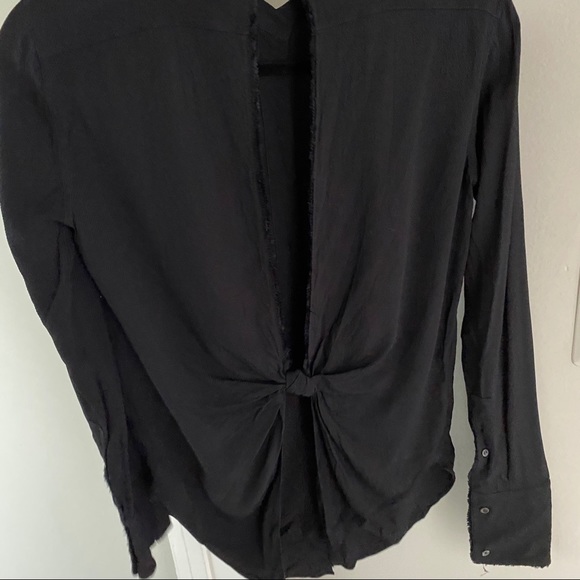 HELMUT LANG Black Button Down Open Back Blouse XS - Picture 5 of 9